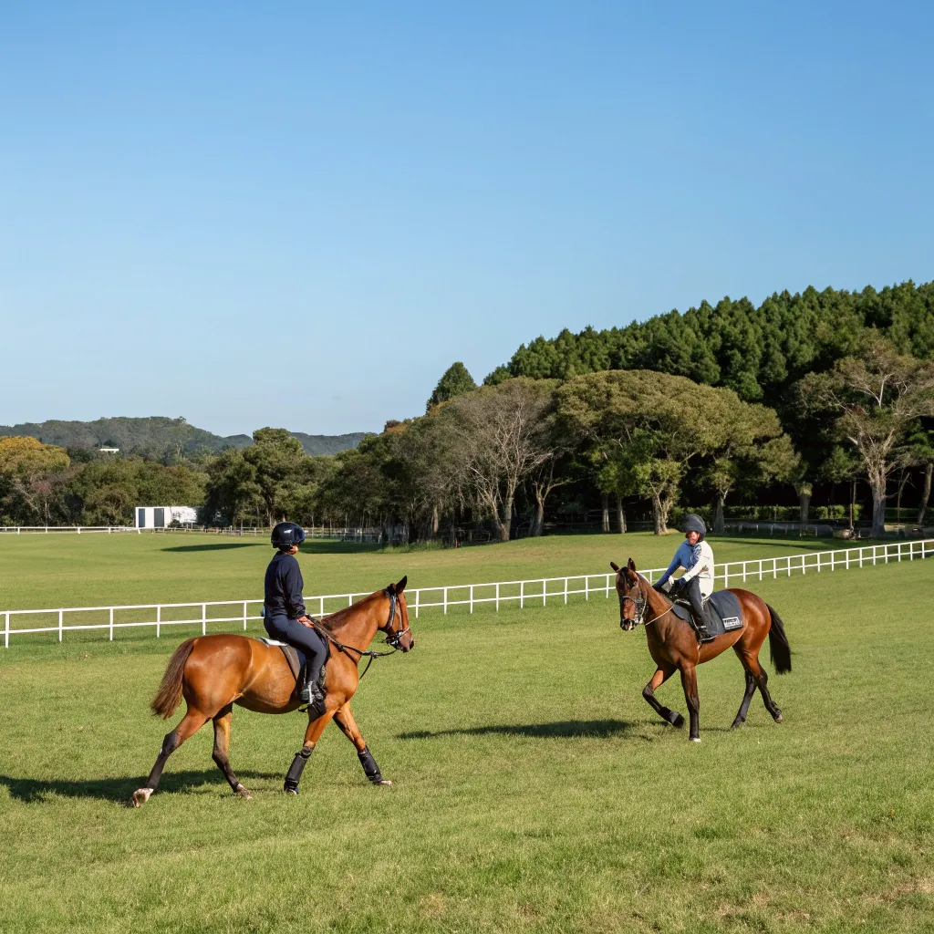 Horse riding lesson at MAKINO-TR Riding School